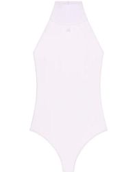 Courreges - Halterneck Embroidered Bodysuit - Lyst