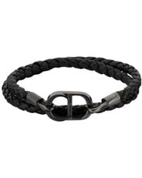 Dior - Cd Icon Braided Leather Double Bracelet - Lyst