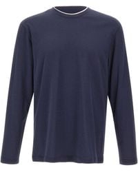 Eleventy - Contrast Trim Crew Neck Knitted Sweater - Lyst