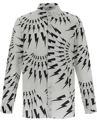 Neil Barrett - Thunderbolt-Print Cotton Shirt - Lyst