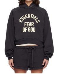 Fear Of God - Logo Cropped Hoodie - Lyst