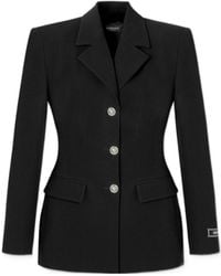 Versace - Grain-De-Poudre Button-Up Blazer - Lyst