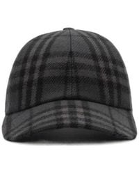 Burberry - Check Wool Baseball Cap - Lyst