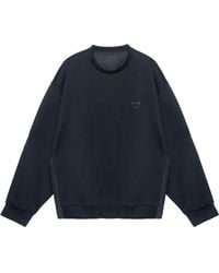 Prada - Logo Plaque Round-Neck Sweatshirt - Lyst