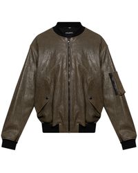 Dolce & Gabbana - Logo Patch Zipped Bomber Jacket - Lyst