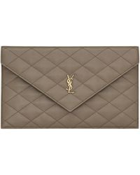 Saint Laurent - Cassandre Quilted Leather Clutch Bag - Lyst