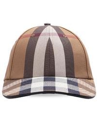 Burberry - Checked Pattern Baseball Cap - Lyst
