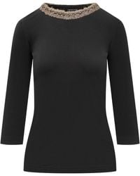 Fabiana Filippi - Embellished Round Neck Top - Lyst