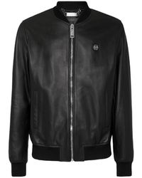 Philipp Plein - Billy Logo Patch Bomber Jacket - Lyst