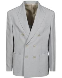Eleventy - Double-Breasted Patch-Pocket Blazer - Lyst