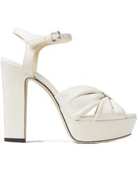 Jimmy Choo - Thick Square High Heel Sandals - Lyst