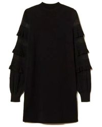 Twinset - Ruffled-Sleeve Mini Knitted Dress - Lyst