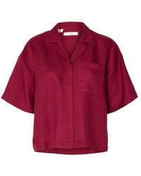 SELECTED - Short Sleeved Linen-Blend Shirt - Lyst