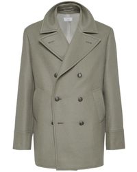 Brunello Cucinelli - Double-Breasted Wool Coat - Lyst