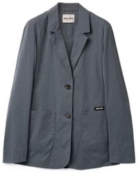Miu Miu - Washed Stretch Poplin Jacket - Lyst