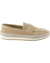Prada - Round Head Loafer Shoes - Lyst