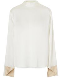 Stella McCartney - Tie-Back High-Neck Satin Top - Lyst