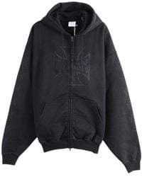 Vetements - Big Biker Cross Zip-Up Hoodie - Lyst
