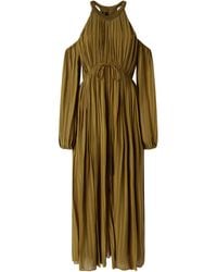 Pinko - Long-Sleeved Pleated Midi Dress - Lyst