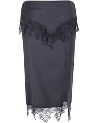 Blumarine - Lace Detailed Pencil Midi Skirt - Lyst