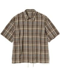 AURALEE - Super Fine Tropical Wool Check Half-Sleeved Shirt - Lyst