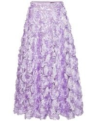 ROTATE BIRGER CHRISTENSEN - Rose-Embellished Midi Skirt - Lyst