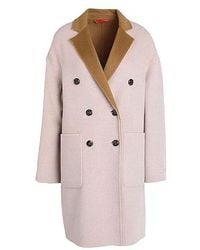 MAX&Co. - Double-Breasted Color-Block Coat - Lyst