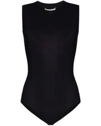 Maison Margiela - Sleeveless Logo Detailed Bodysuit - Lyst