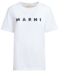 Marni - Scribbled Logo Jersey T-Shirt - Lyst