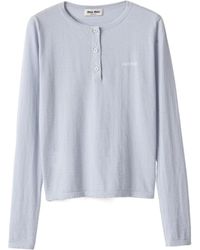 Miu Miu - Cashmere Henley Sweater - Lyst