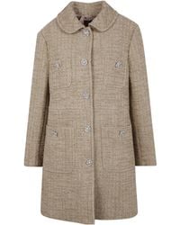 N°21 - Embellished Tweed Coat - Lyst