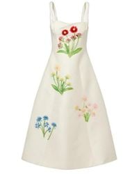 Leo - Beatrice Embellished Wool And Silk Midi Dress - Lyst