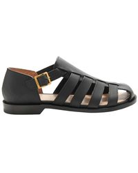 Loewe - Campo Waxed Round Toe Sandals - Lyst