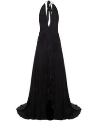 Blumarine - V-Neck Open-Back Dress - Lyst