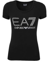 EA7 - T-Shirt With Round Neck And Short Sleeves - Lyst