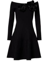 Oscar de la Renta - Floral-Appliqué Off-Shoulder Minidress - Lyst