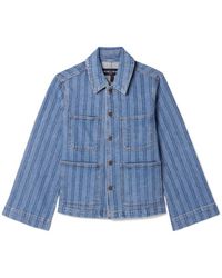Veronica Beard - Dahl Striped Denim Jacket - Lyst
