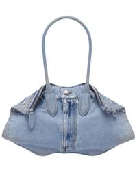 McQueen - Manta Bag Manta Denim Shoulder Bag - Lyst