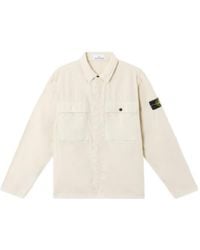 Stone Island - Logo Patch Long Sleeved Overshirt - Lyst
