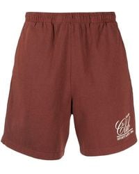 Sporty & Rich - Logo-Print Bermuda Shorts - Lyst