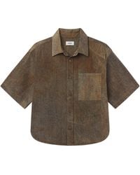Agolde - Boxy Cropped Shirt With Classic Collar - Lyst