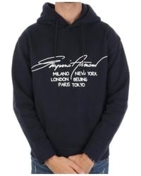Emporio Armani - Logo-Print Cotton Hoodie - Lyst
