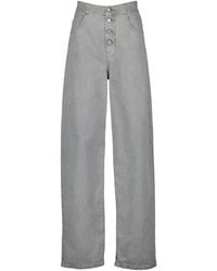MM6 by Maison Margiela - Logo Patch Straight Leg Jeans - Lyst