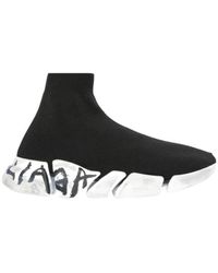 Balenciaga - Speed 2.0 Graffiti-Printed Sock Sneakers - Lyst