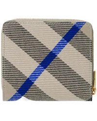Burberry - Checkered Zip-Around Wallet - Lyst