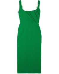 Emilia Wickstead - Arina Draped Crepe Midi Dress - Lyst