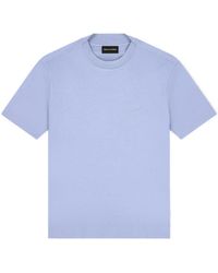 Emporio Armani - Jersey T-Shirt With Micro Eagle Embroidery - Lyst
