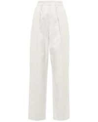 Isabel Marant - High-Waisted Cotton And Linen Casual Pants - Lyst