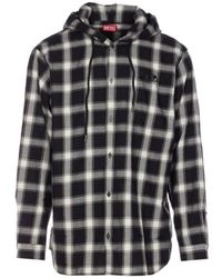 DIESEL - Logo Embroidered Checked Shirt - Lyst