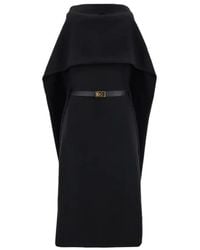 Ferragamo - Ferragamo Belted Midi Dress - Lyst